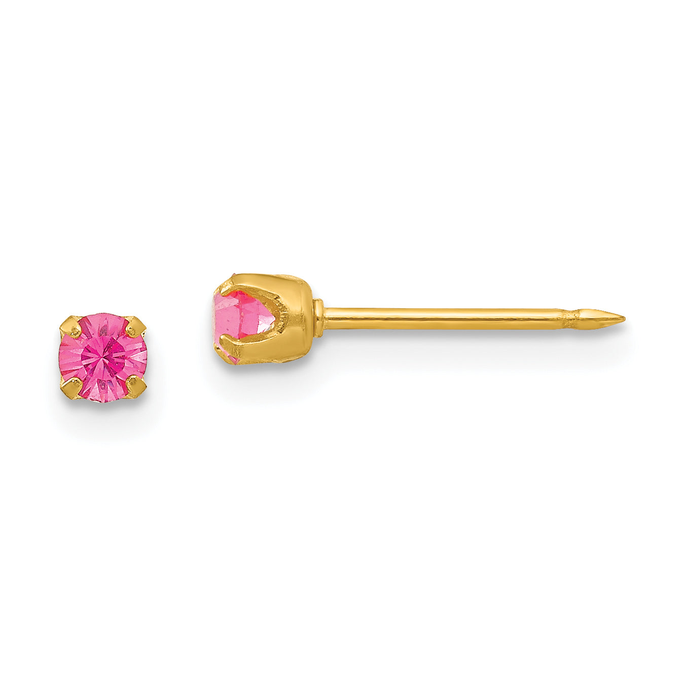 Inverness 24k Plated October Pink Crystal Birthstone Earrings Main image