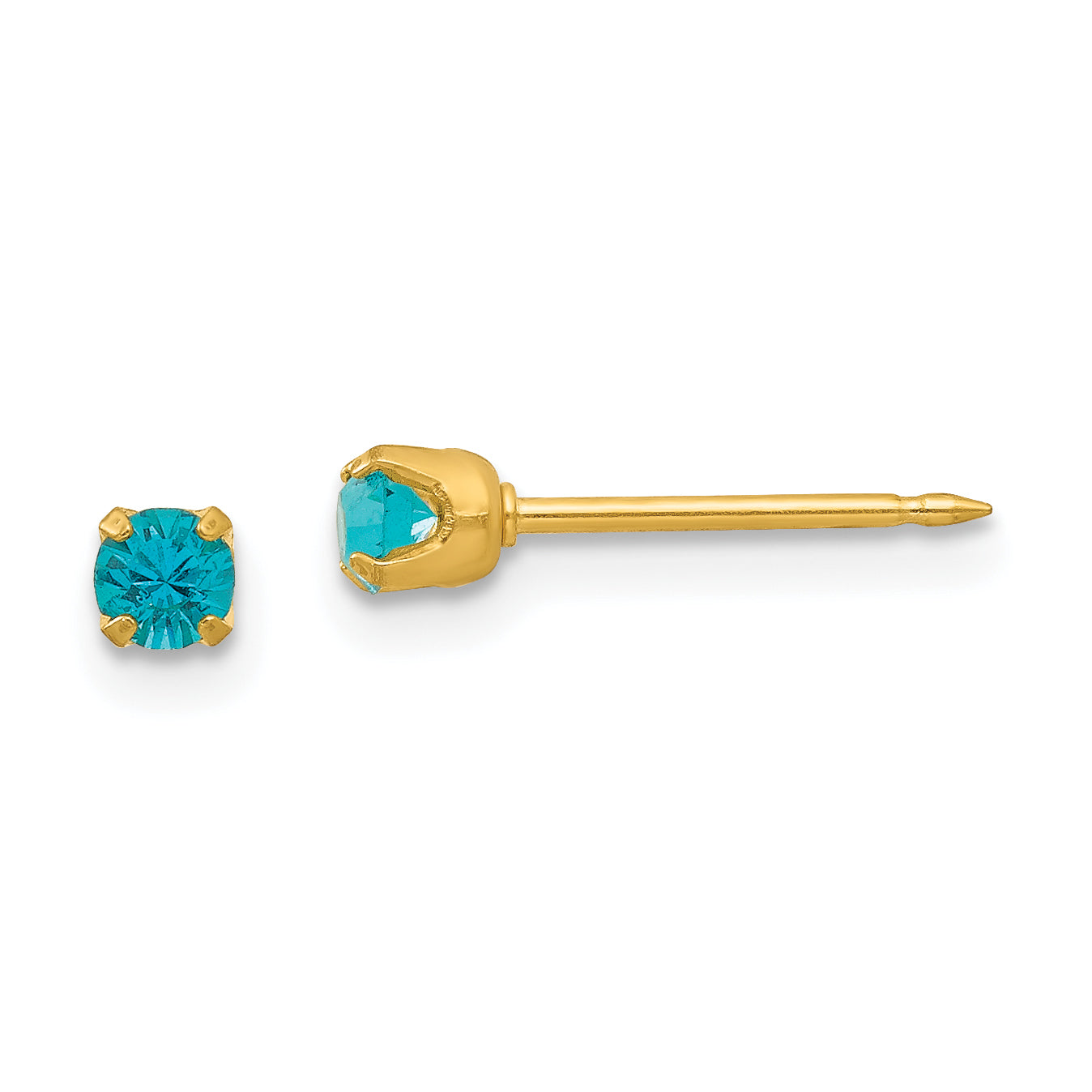 Inverness 24k Plated December Blue Crystal Birthstone Earrings Main image
