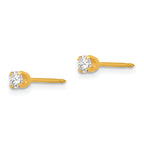 14K Gold April Crystal Birthstone Stud Earrings for Women  Elegant 3mm Design