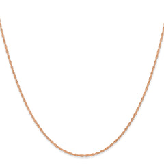 14K Rose Gold 16 inch Carded 1.15mm Cable Rope with Spring Ring Clasp Chain