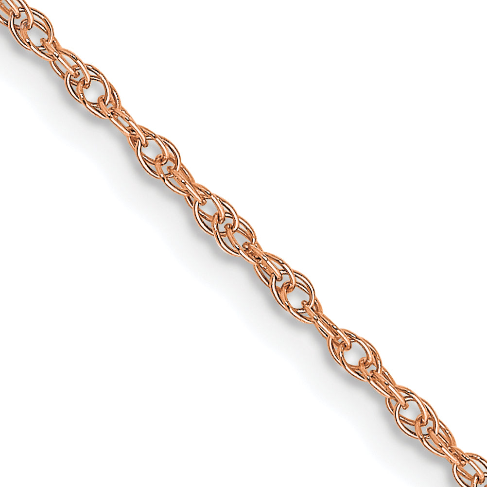 14K Rose Gold 24 inch Carded 1.15mm Cable Rope with Spring Ring Clasp Chain