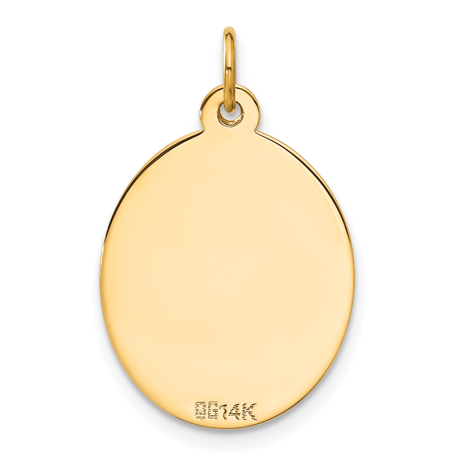 14K Polished Engraveable Disc and Key Charm