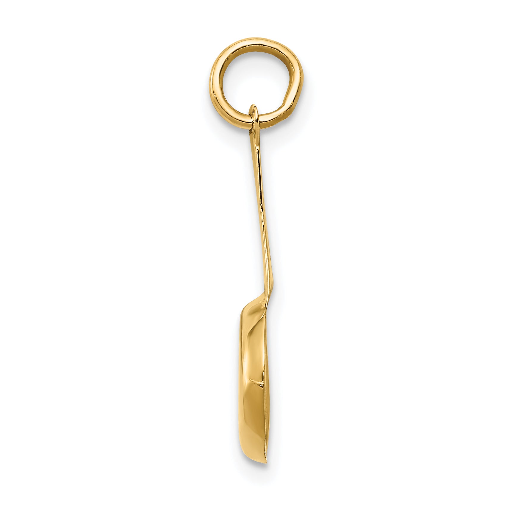 14K Gold 3D Frying Pan Charm with Enameled Egg  Polished Finish