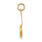 14K Gold 3D Frying Pan Charm with Enameled Egg  Polished Finish
