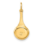 14K Gold 3D Frying Pan Charm with Enameled Egg  Polished Finish