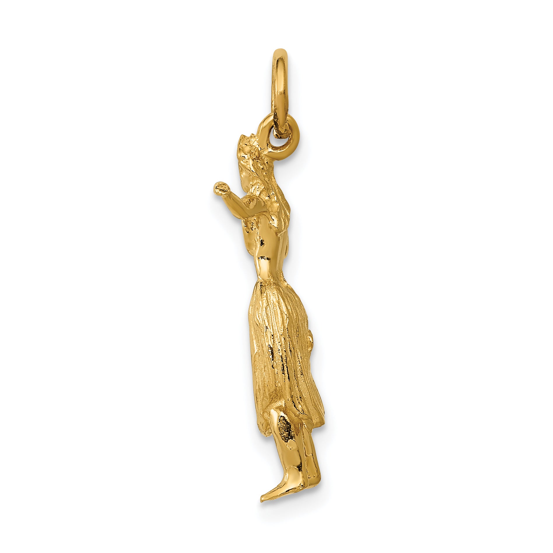 14K Gold 3D Hula Dancer Charm with Polished Finish for Women Secondary image