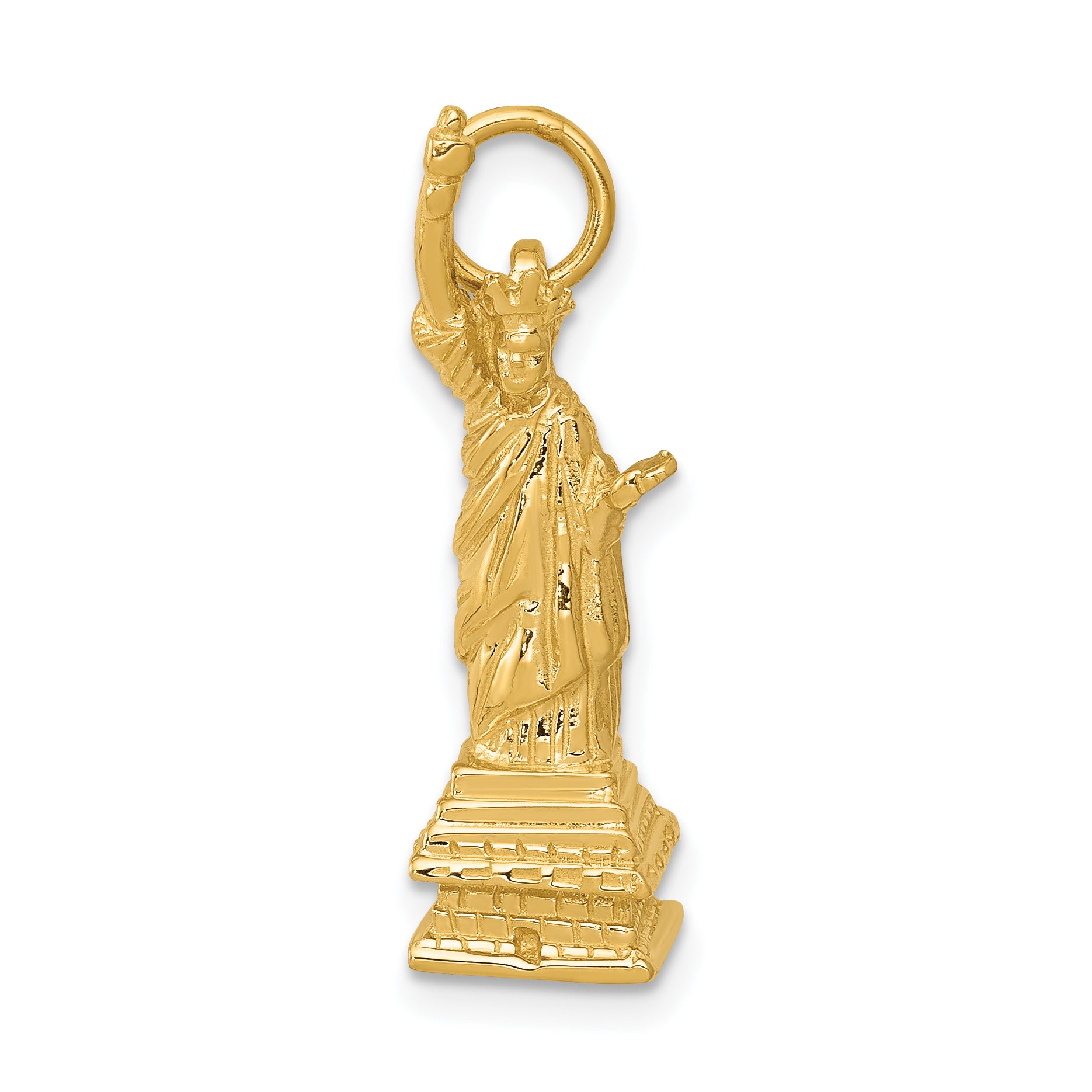14K Gold 3D Statue of Liberty Charm with Polished Finish Secondary image