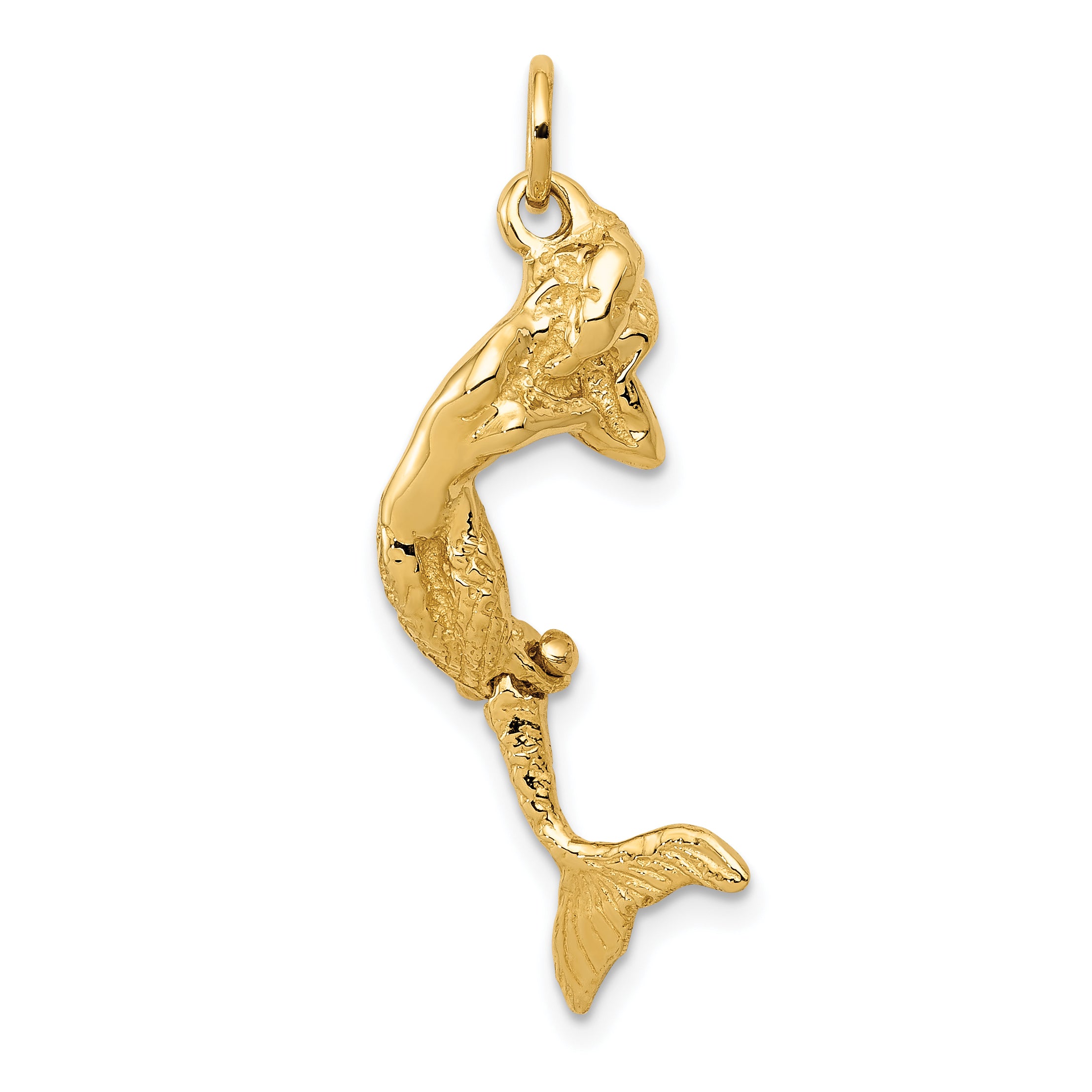 14k 3D Mermaid Charm Main image