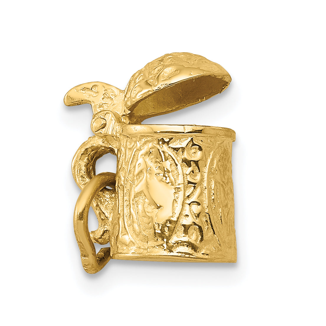 14k 3-D Beer Stein Lid Opens Charm