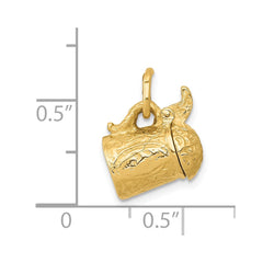 14K Gold 3D Beer Stein Charm with Functional Lid  Themed Pendant