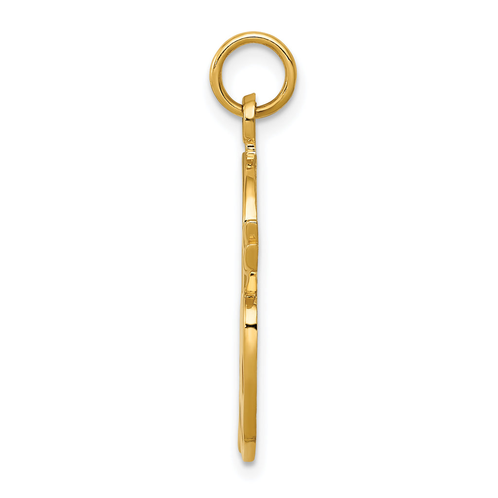 14K Gold Enameled Artist Palette Charm with Polished Finish