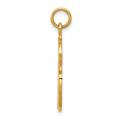 14K Gold Enameled Artist Palette Charm with Polished Finish