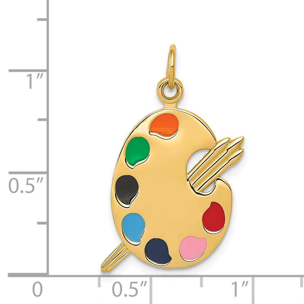 14k Enameled Artist Palette Charm