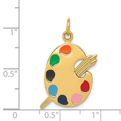 14k Enameled Artist Palette Charm