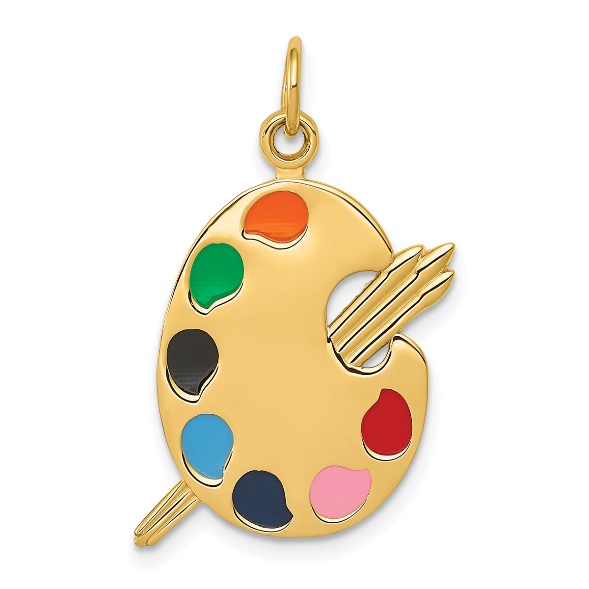 14k Enameled Artist Palette Charm