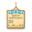 14k Enameled Blue Engravable Birth Certificate Charm