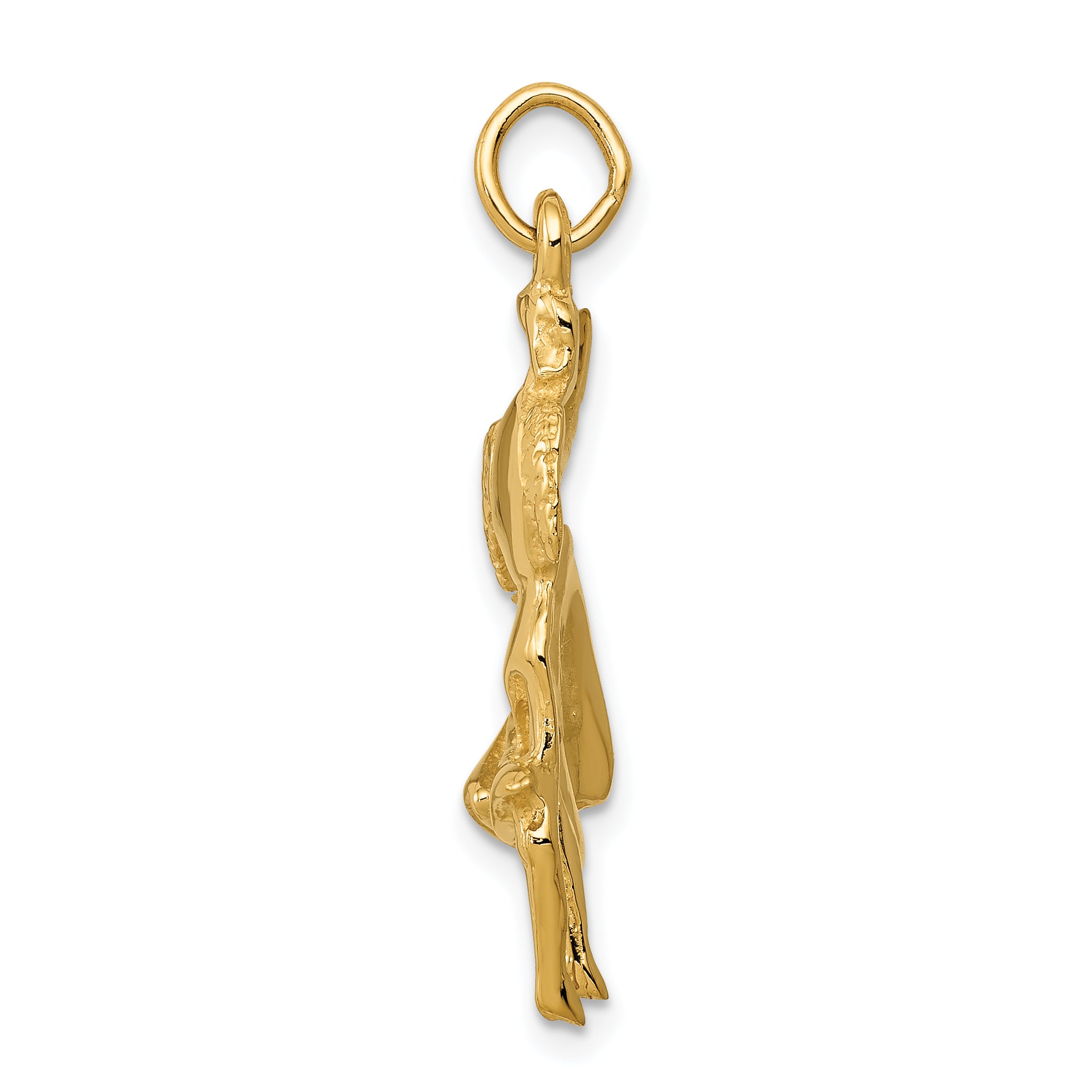 14K Gold Matador Charm with Polished Finish  Elegant Themed Pendant for Women