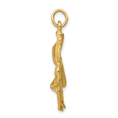 14K Gold Matador Charm with Polished Finish  Elegant Themed Pendant for Women