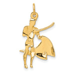 14K Gold Matador Charm with Polished Finish  Elegant Themed Pendant for Women
