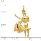 14K Gold Matador Charm with Polished Finish  Elegant Themed Pendant for Women