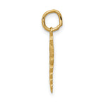 14K Gold Caduceus Charm with Polished Finish  Elegant, Themed Design