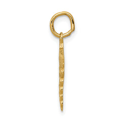 14K Gold Caduceus Charm with Polished Finish  Elegant, Themed Design