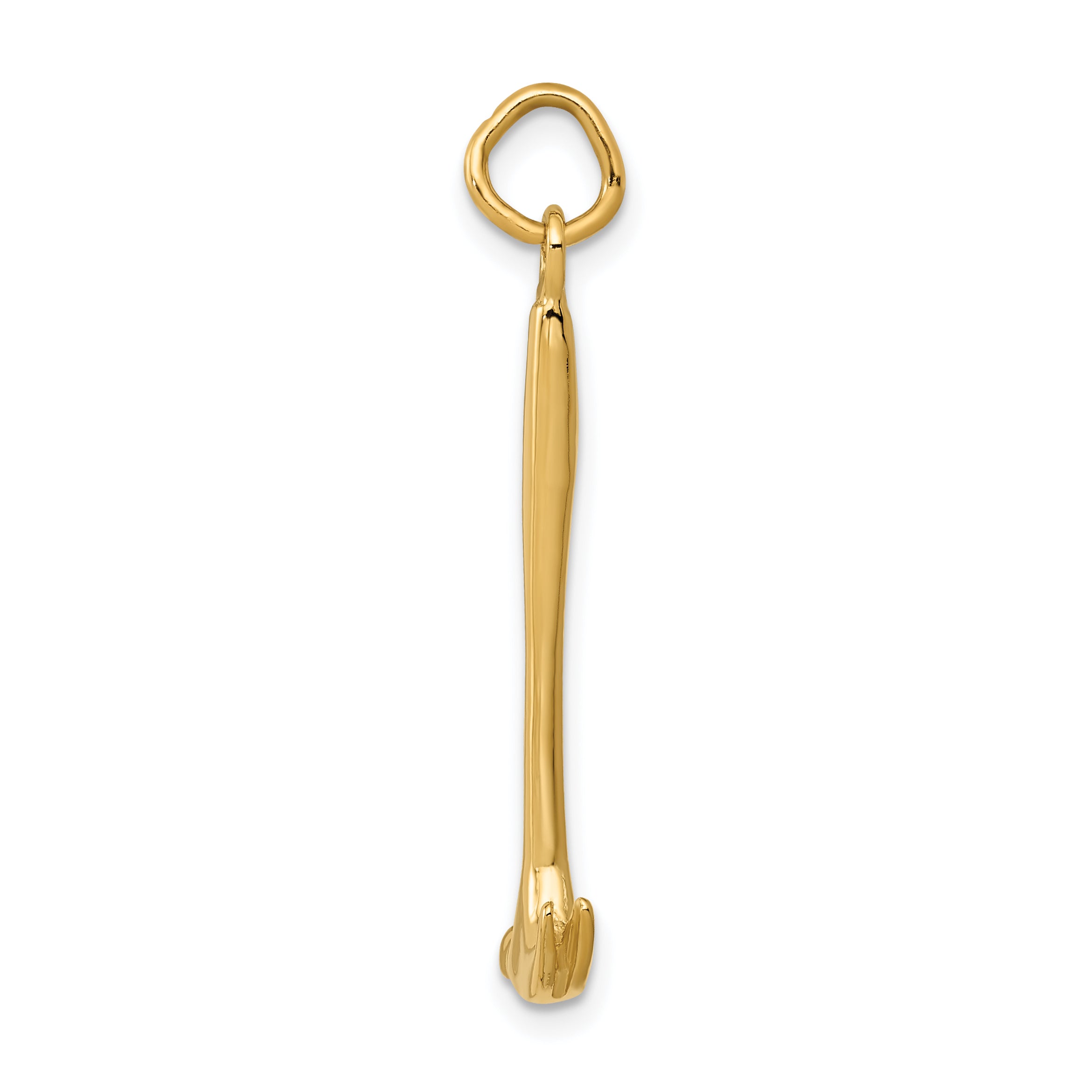 14K Gold 3D Hammer Charm with Polished Finish for Men  Elegant Themed Design