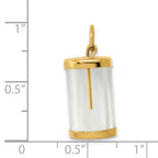 14K Gold Fillable Capsule Charm with 3D Design and Opening Feature