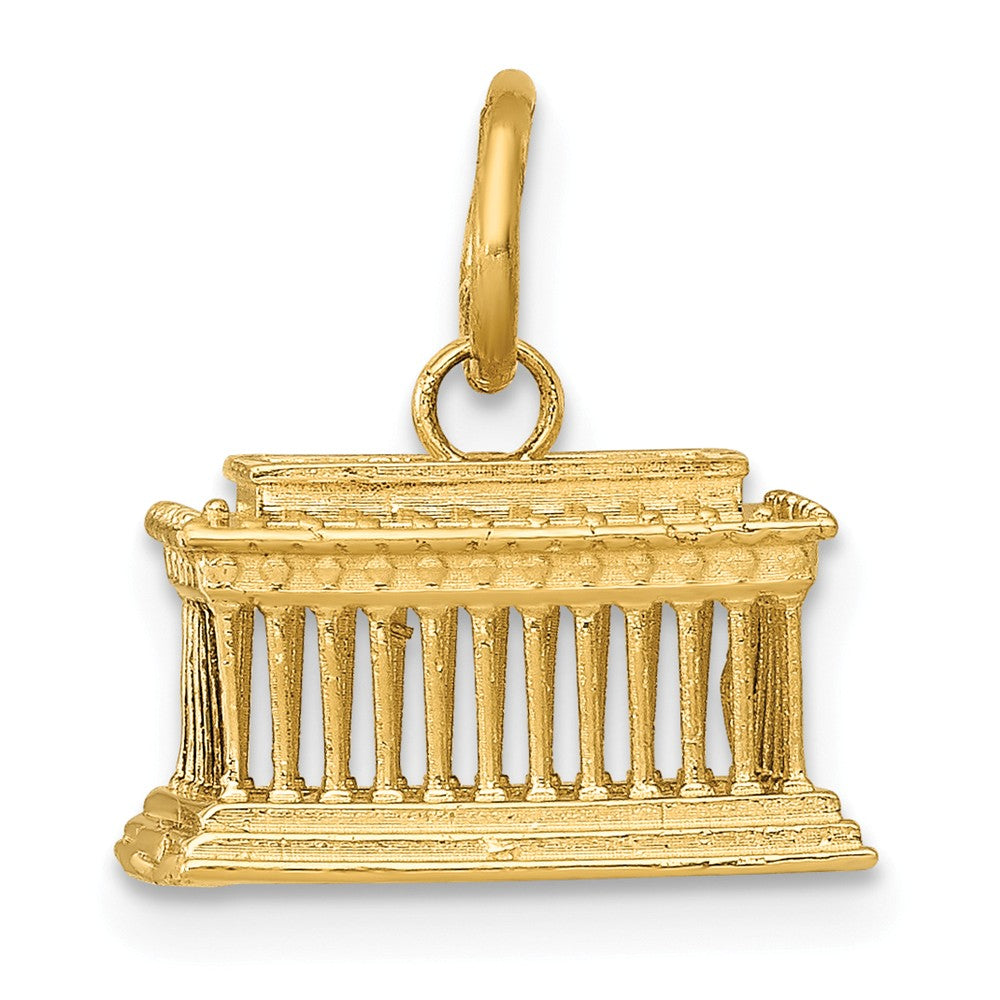 14K Gold Lincoln Memorial Charm Pendant with Themed Design