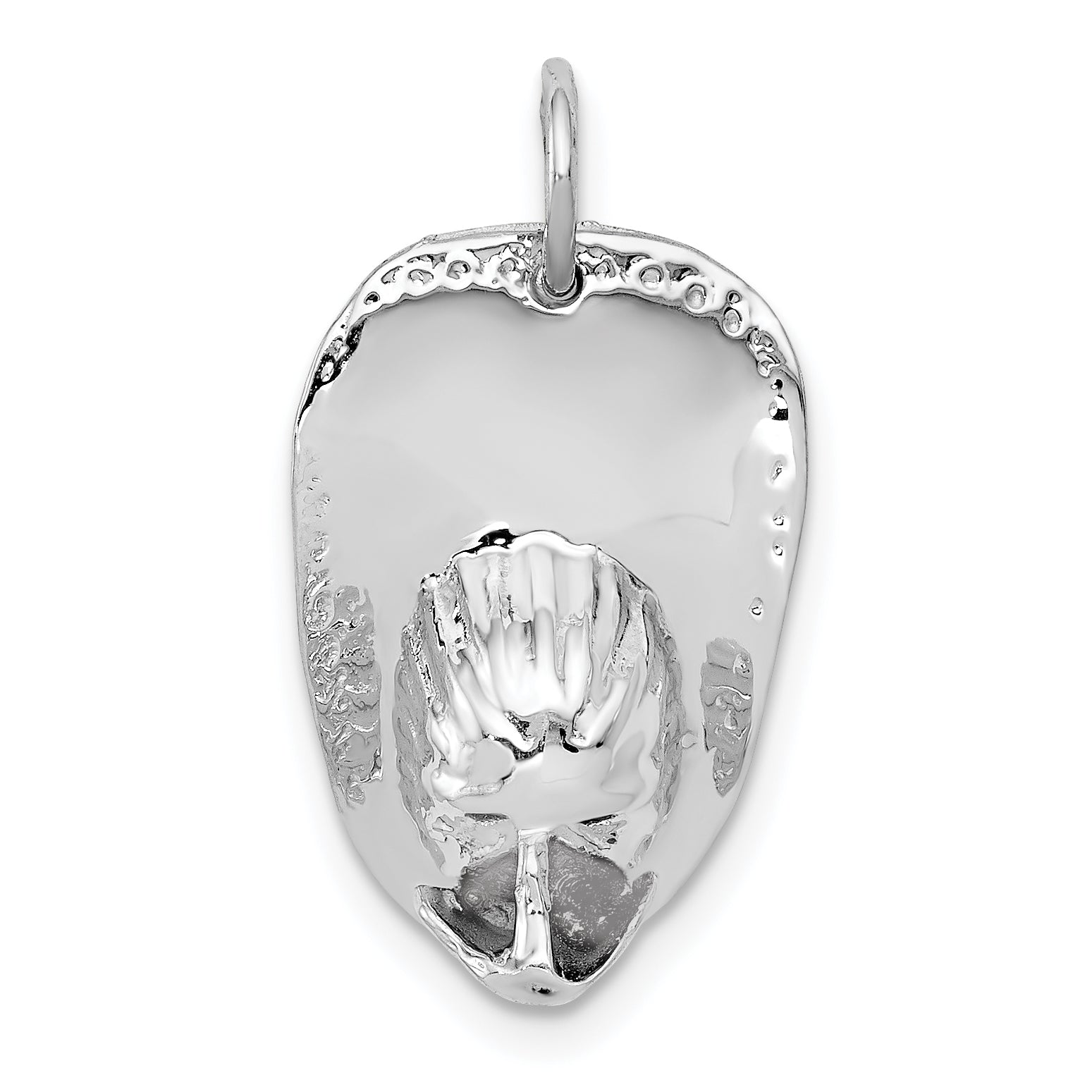 14k White Gold 3-D Large Fireman's Hat Charm Main image