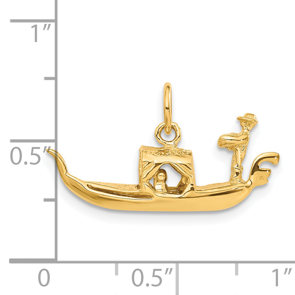 14K Gold 3D Gondola Charm with Polished Finish for Women