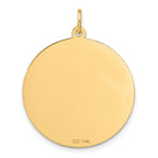 14K Gold Engravable Happy Anniversary Charm with Polished Laser Design