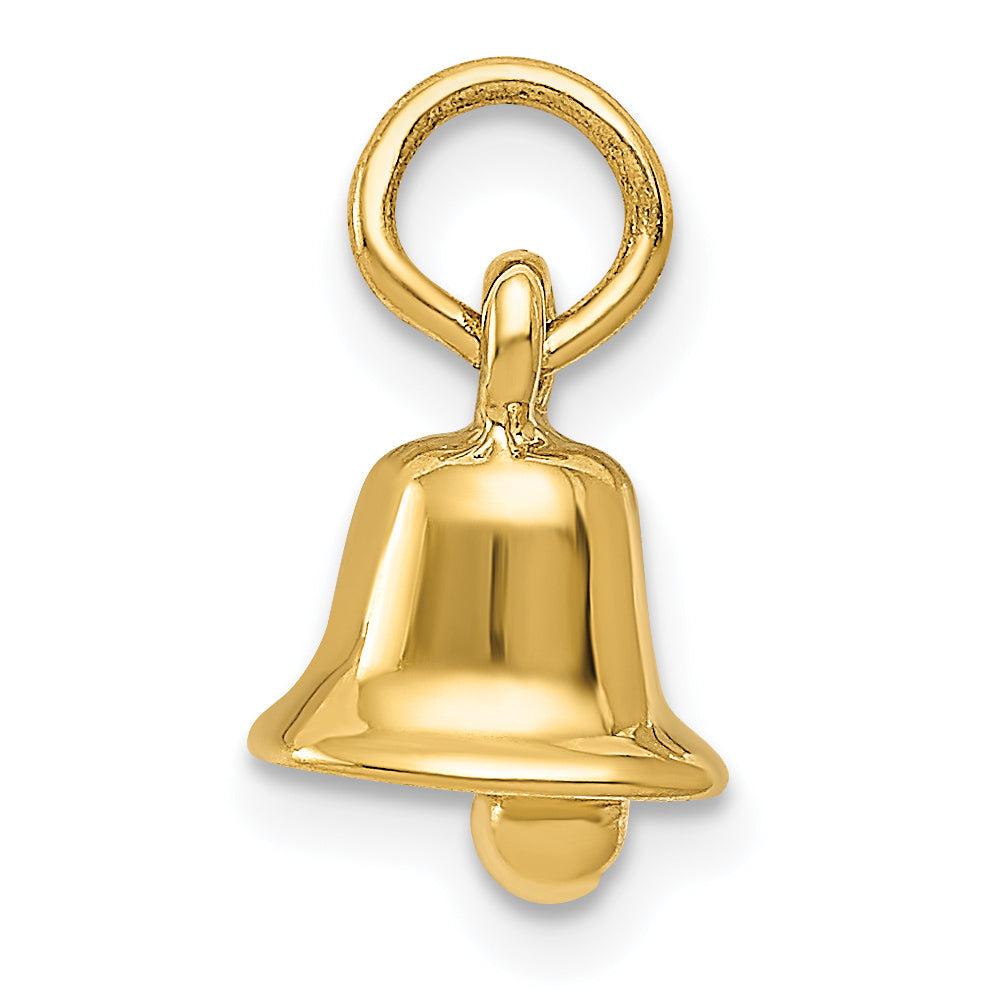 14K Gold 3D Wedding Bell Charm with Polished Moveable Design Secondary image