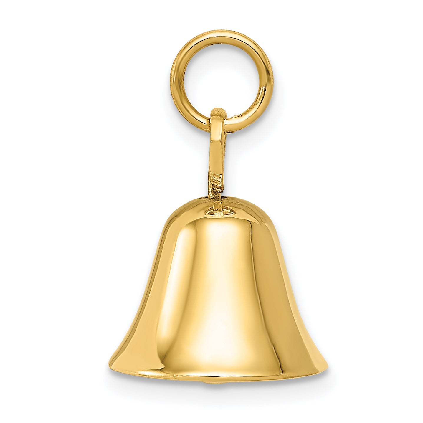 14K Gold 3D Moveable Wedding Bell Charm with Polished Finish Secondary image