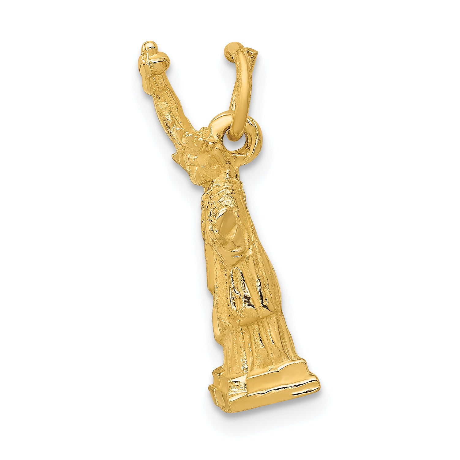 14K Gold 3D Statue of Liberty Charm with Polished Finish  Elegant Symbol of Freedom