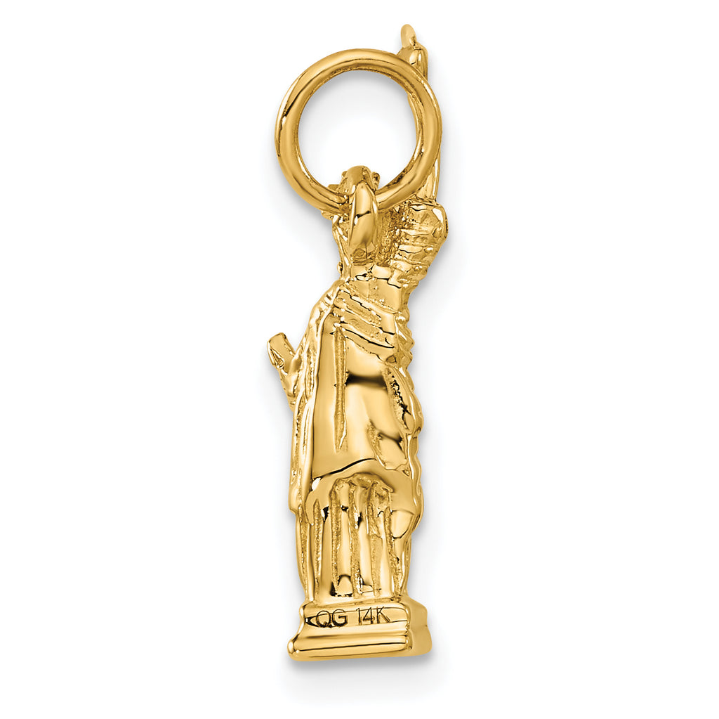 14K Gold 3D Statue of Liberty Charm with Polished Finish  Elegant Symbol of Freedom