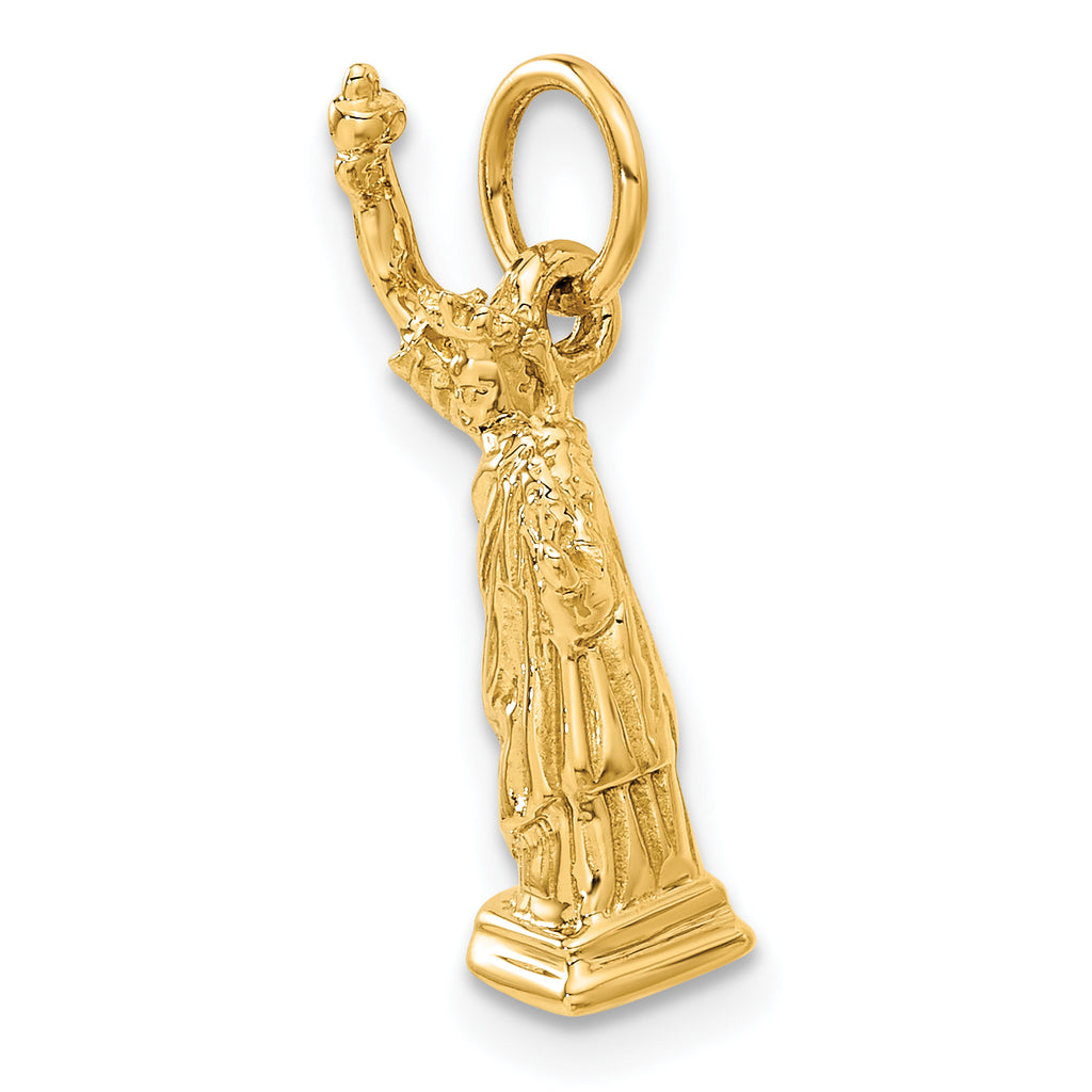 14K Gold 3D Statue of Liberty Charm with Polished Finish  Elegant Symbol of Freedom