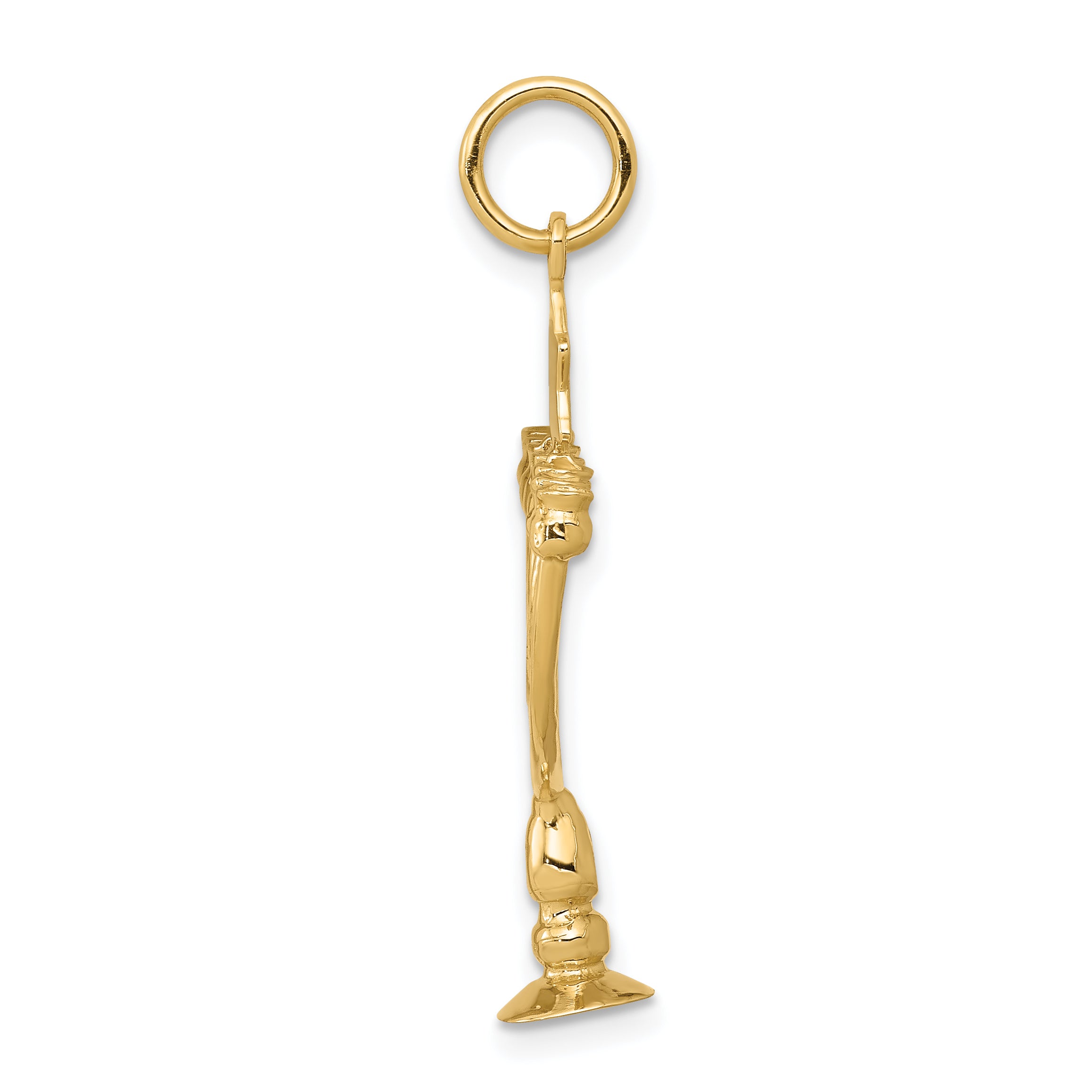 14K Gold Polished 3D Menorah Charm Elegant Themed Pendant