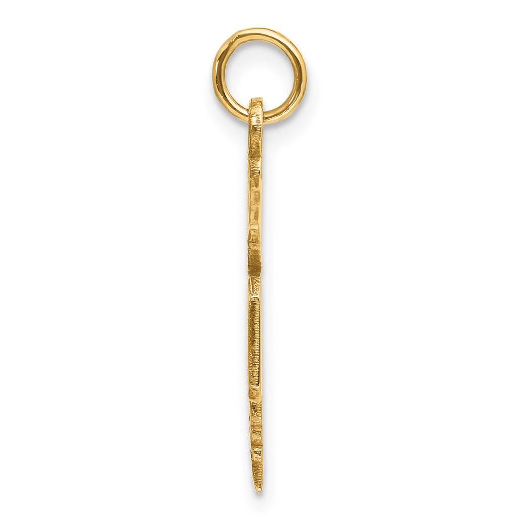 14K Gold Polished M.D. Caduceus Charm Pendant Elegant Design