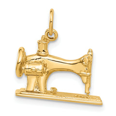 14K  3D Antique Sewing Machine Charm