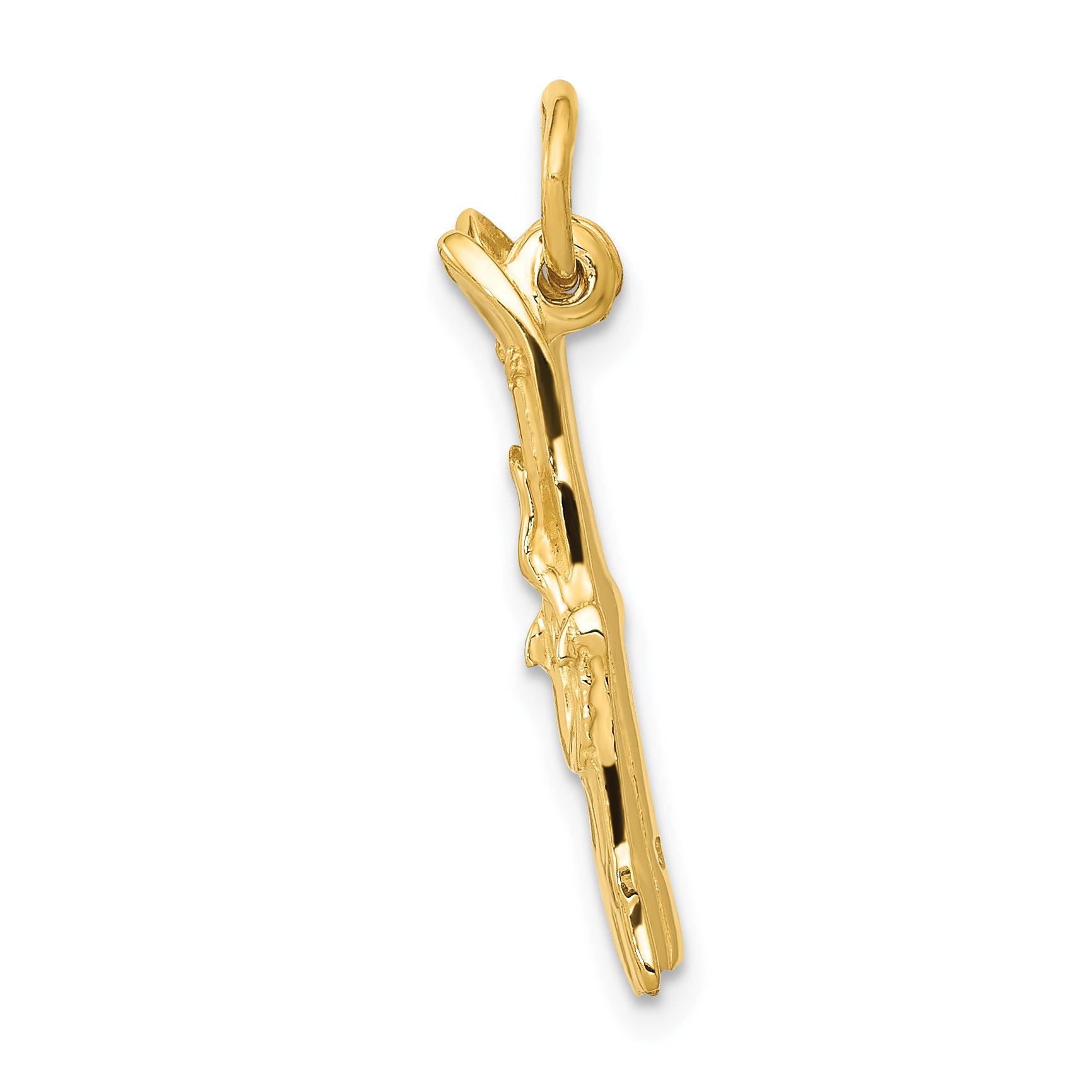 14K Gold 3D Skis Charm with Moveable Design for Men Secondary image