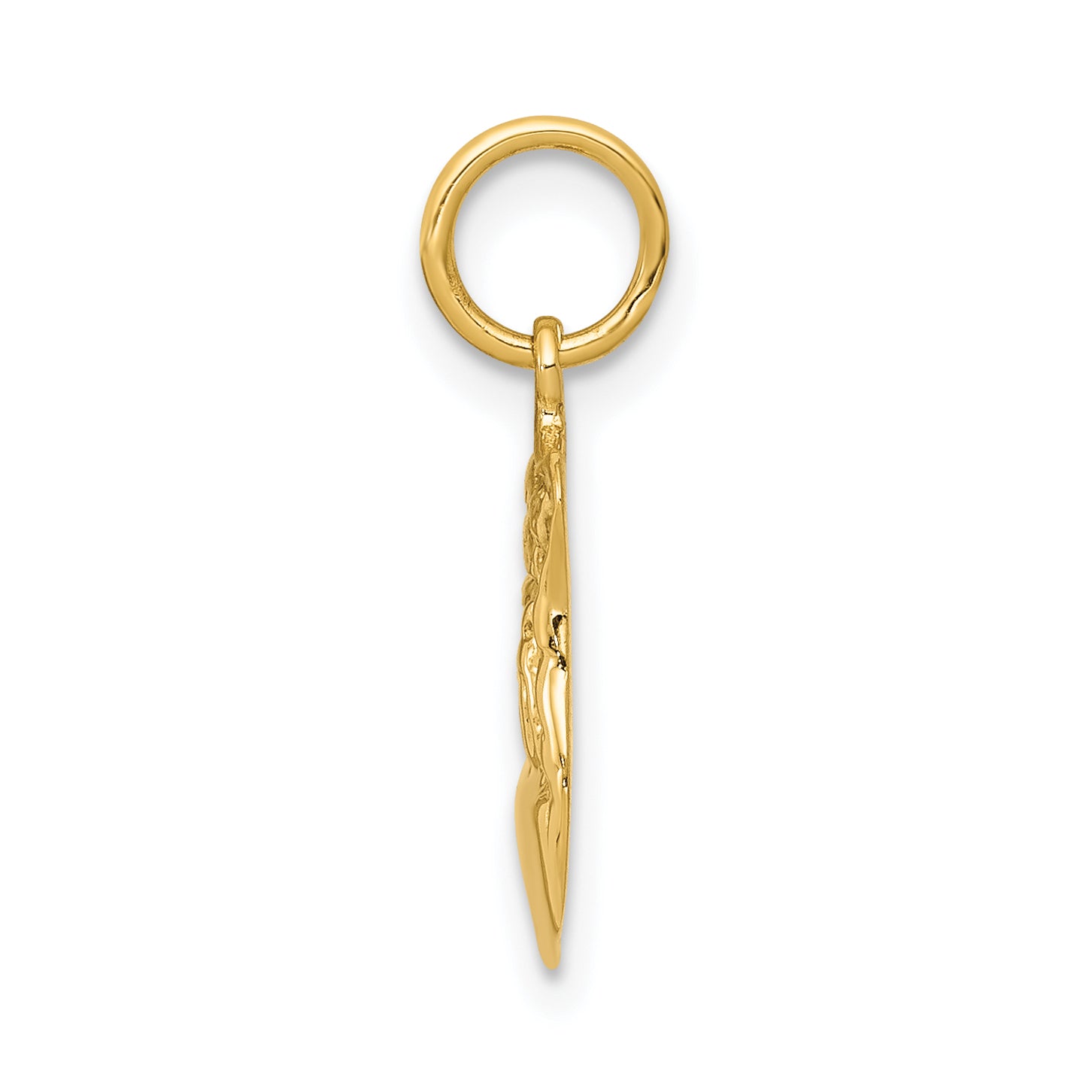 14K Gold Police Badge Charm with Polished Finish and Engravable Design Secondary image