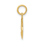14K Gold Police Badge Charm with Polished Finish and Engravable Design