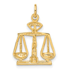 14K Gold Scales of Justice Charm with Polished Elegant Finish