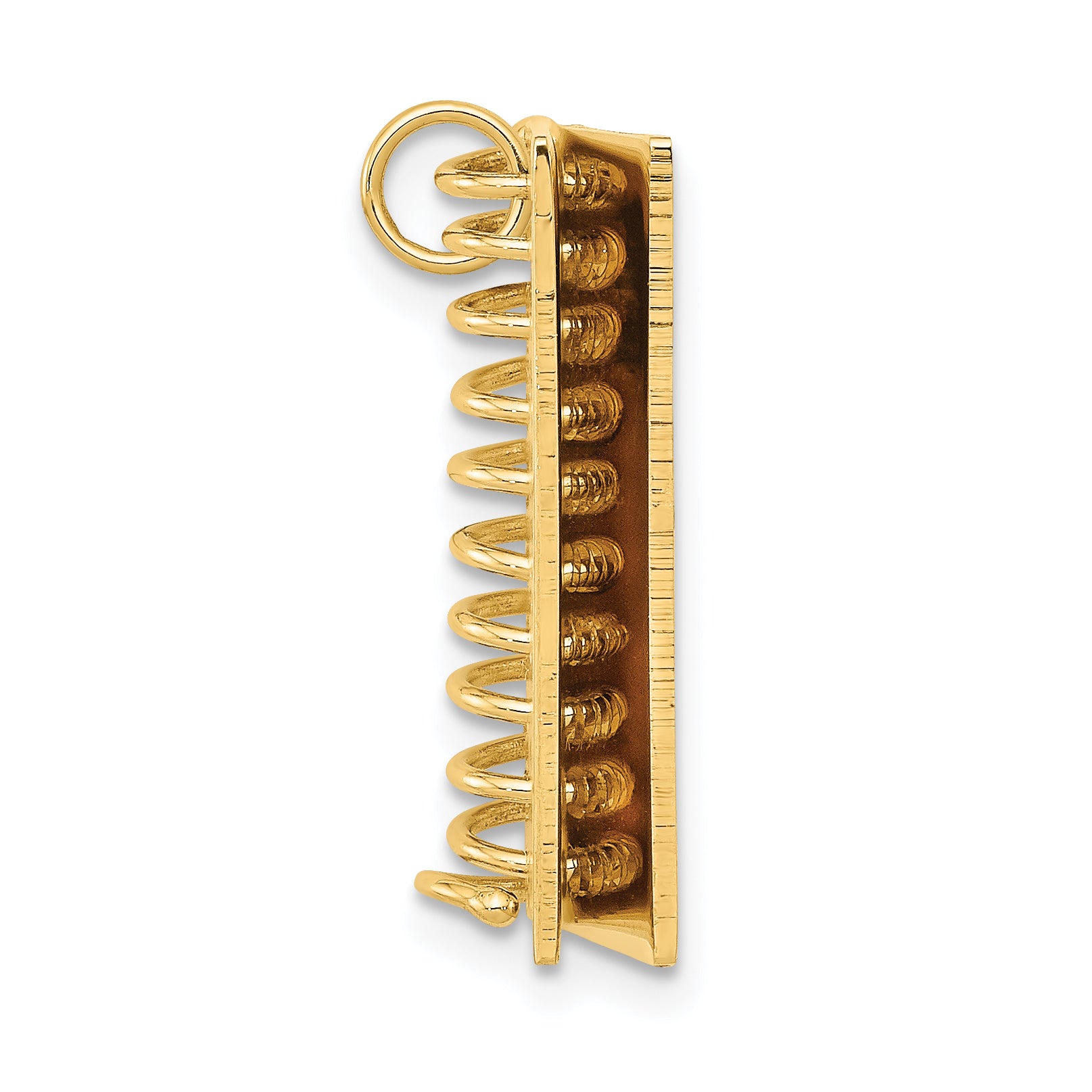 14K Gold 3D Passport Opens Charm with Polished Finish Secondary image