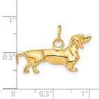 14K Gold Polished 3D Dachshund Dog Charm by Sophia Jewelers
