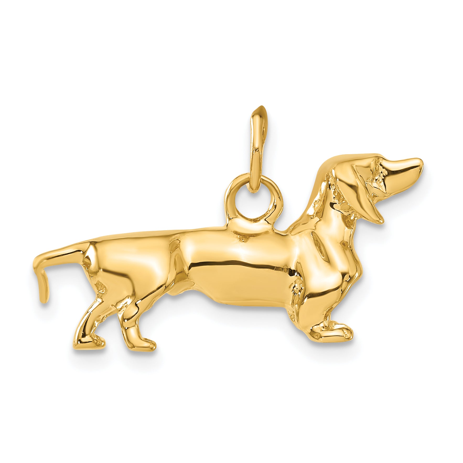 14k 3D Dachshund Dog Charm Main image
