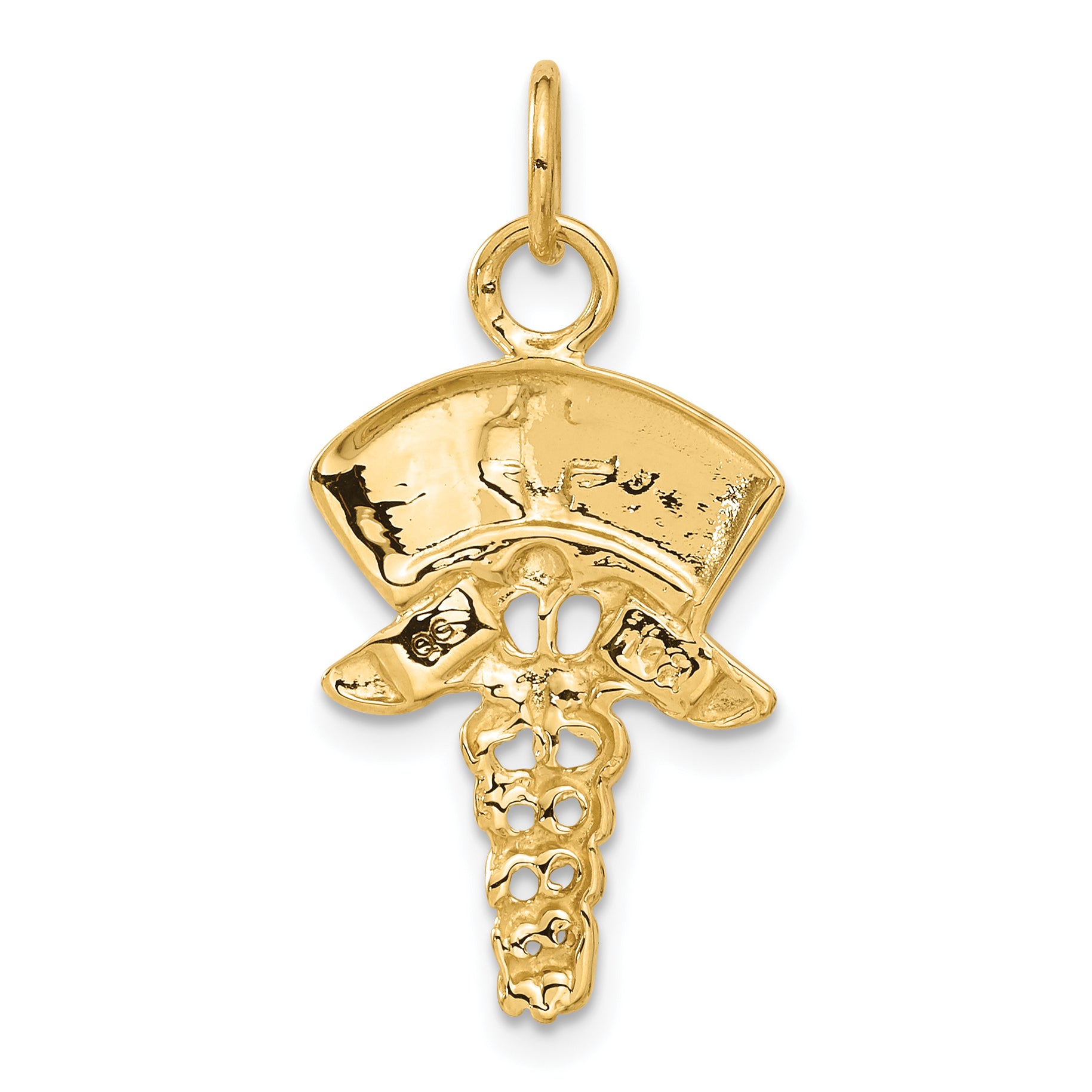 14K Gold Polished Nurse Symbol Charm Pendant Elegant & Themed Design