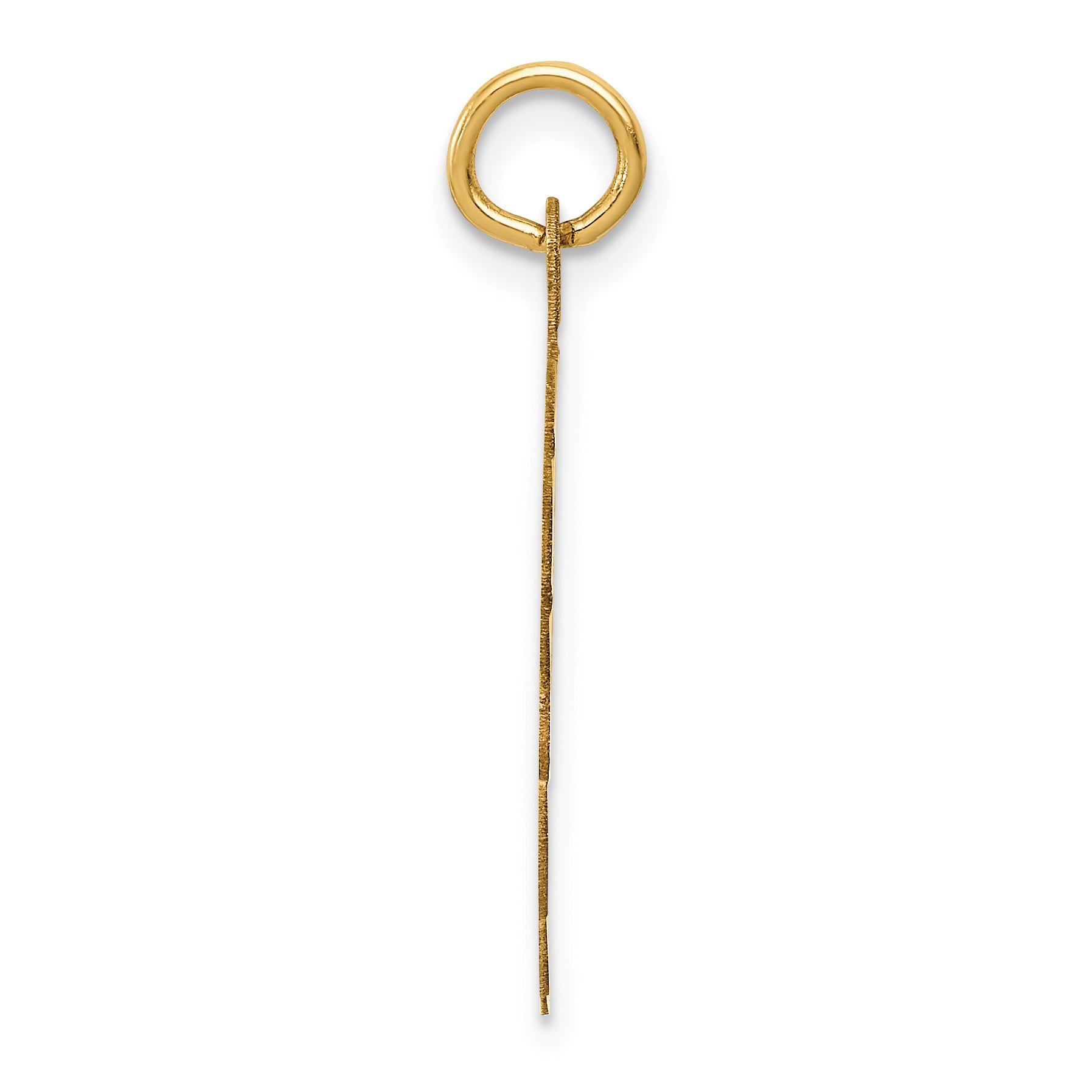 14K Gold Men's Wrestling Charm with Scalloped Edge Diamond-Cut Finish Secondary image