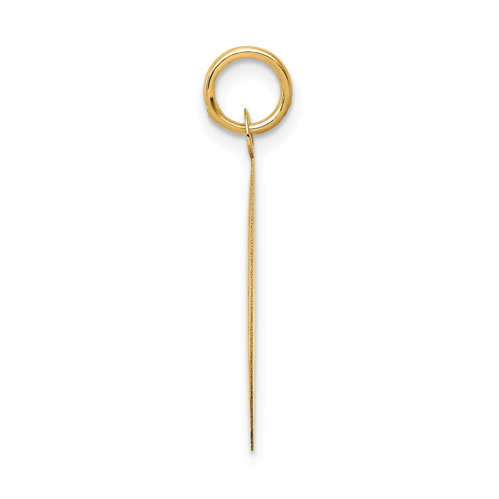 14K Gold Engravable Anniversary Charm with Polished Laser Design